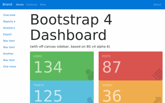 Bootstrap 4 Admin Dashboard thumbnail